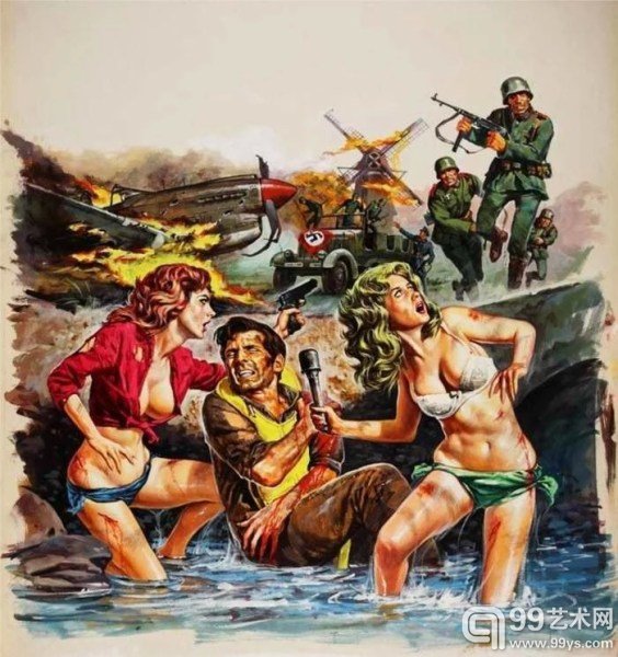 二战题材插画:带女朋友战纳粹的浪漫想象