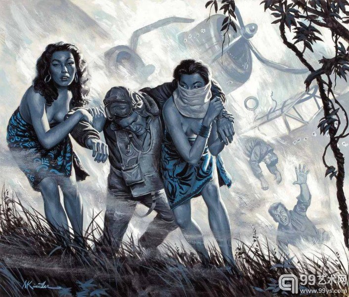 二战题材插画:带女朋友战纳粹的浪漫想象