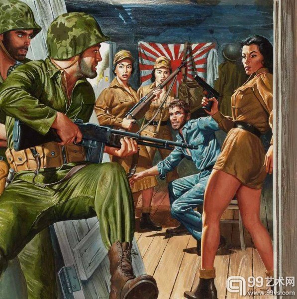 二战题材插画:带女朋友战纳粹的浪漫想象