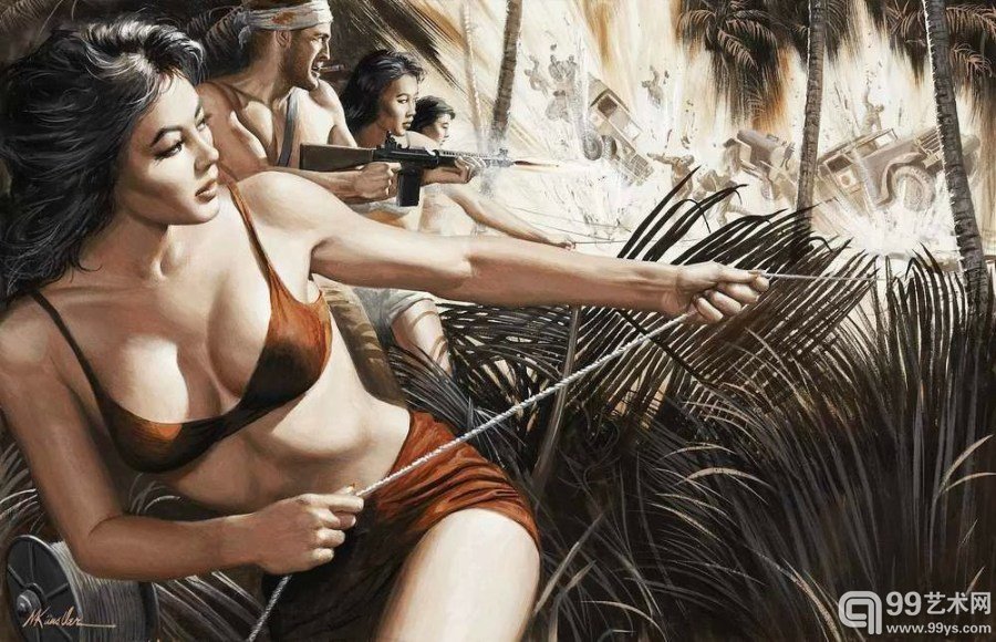 二战题材插画:带女朋友战纳粹的浪漫想象
