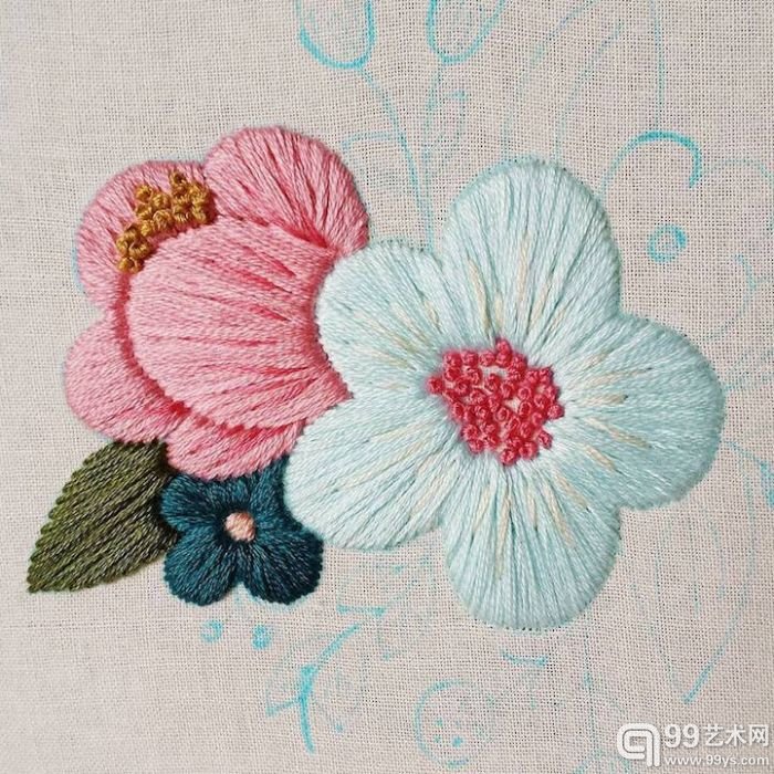 精致刺绣把春天留下来