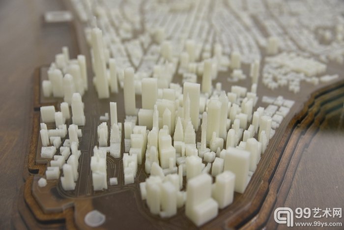 艺术家用3D打印制作惊艳纽约曼哈顿3D地图