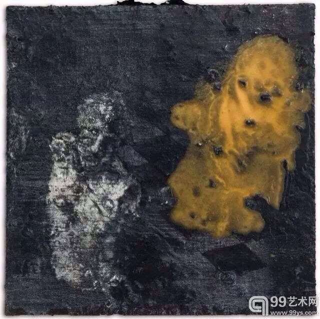 栗子 普罗米修斯   100x100cm   布面综合材料   2015