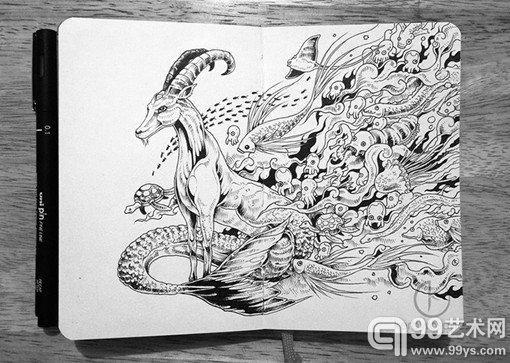 菲律宾插画师Kerby Rosanes的绘画本手绘插画欣赏