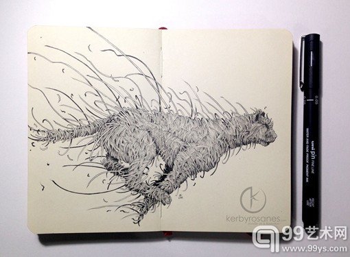 菲律宾插画师Kerby Rosanes的绘画本手绘插画欣赏
