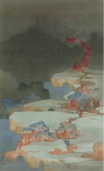 Lot 928 郝量《地缝》设色绢本　镜框　二〇一四年117×71 cm.