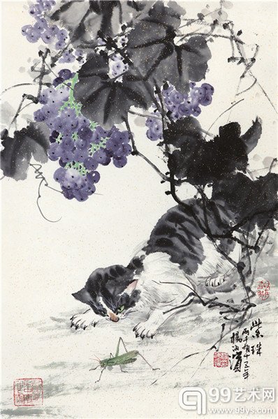 《紫珠》 46cm×69cm
