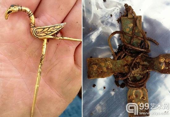 英男子发现千年前维京人宝藏 内存精美文物