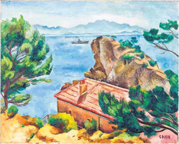 张荔英上世纪30年代的风景油画，从庞毕度中心的收藏中借出，运到新加坡展览。