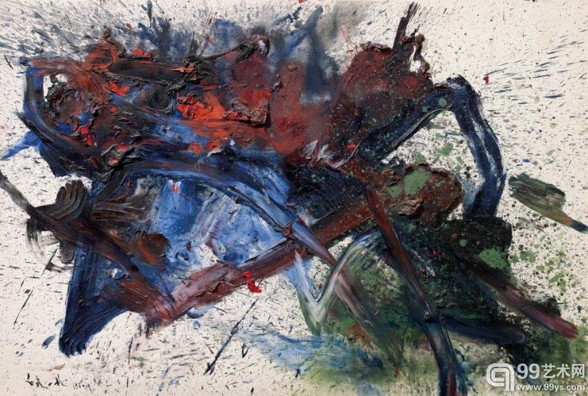 白髪一雄 (日本,1924-2008) 地奇星圣水将 油彩 画布 130 x 193 公分 (51 1?8 x 76 寸) 1960 年作 估价待询