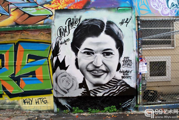 罗莎•帕克斯Rosa Parks，1913年2月4日-2005年10月24日，是一位美国黑人民权行动主义者,美国国会后来称她为`现代民权运动之母`。