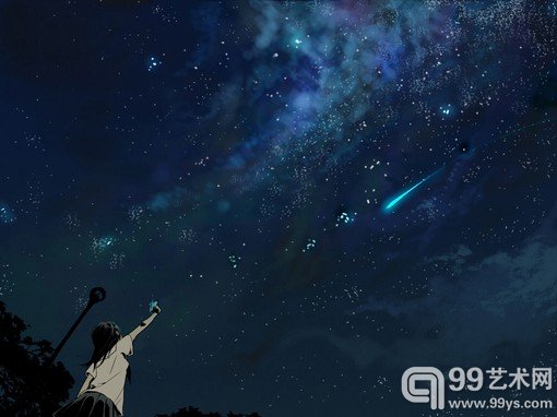美轮美奂星空星河的唯美二次元场景插画 美到你心里