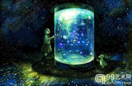 美轮美奂星空星河的唯美二次元场景插画 美到你心里