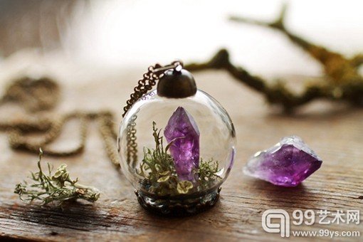 藏在玻璃器皿中的花朵植物手工作品美图