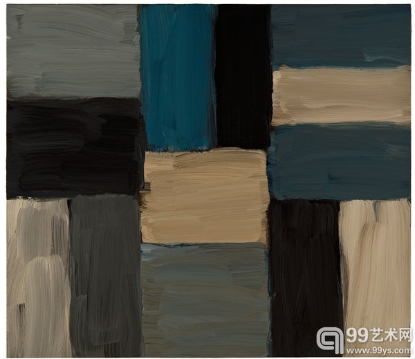 Doric Selene，Oil on linen，71.1 x 81.3 cm，2013，多利安·塞勒涅，亚麻布面油画，71.1 x 81.3 厘米，2013年，_Sean Scully Studio