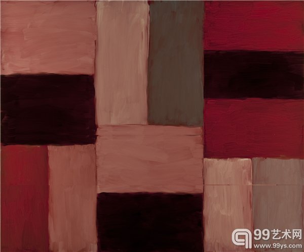 Red Chamber，Oil on linen，279.4 x 335.3 cm，2012，红楼，亚麻布面油画，279.4 x 335.3 厘米，2012年，_Sean Scully Studio