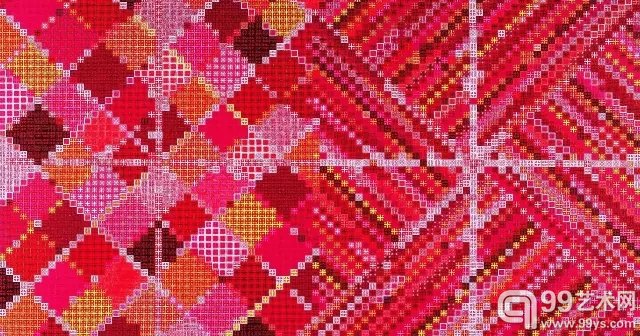 十示2009-6，2009，成品布上丙烯，200x 380 cm