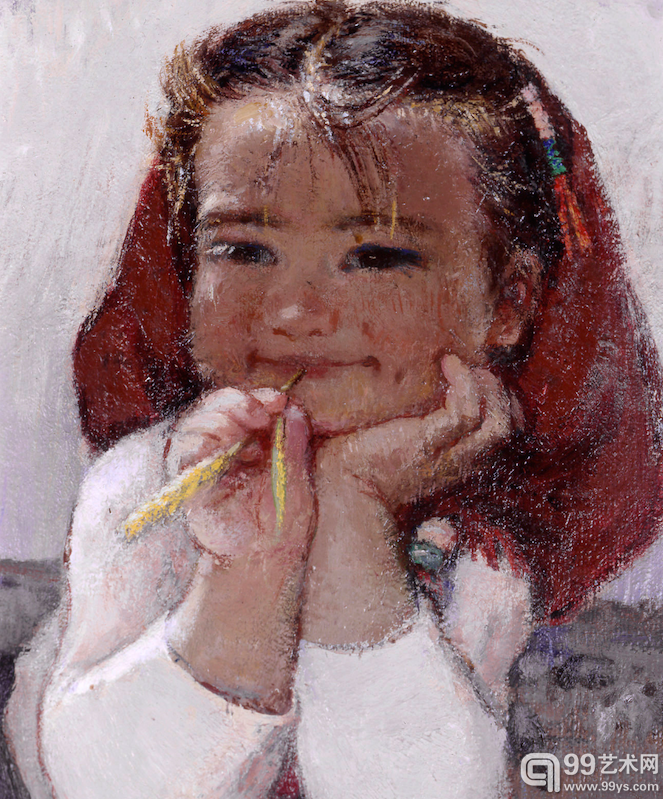 原上草布面油画1996年（局部）宋韧