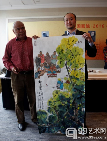 著名画家马海方为国艺金服创作《知音图》