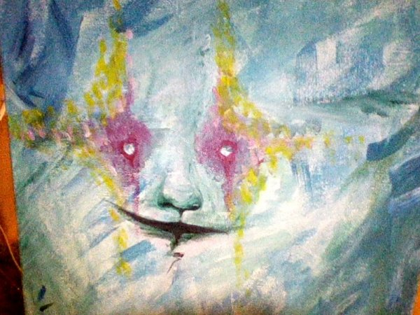 “我看着镜子，然后我的眼睛就像这样。我画了出来。”