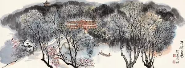 Lot0377 何海霞(1908-1998) 岸桥春晓