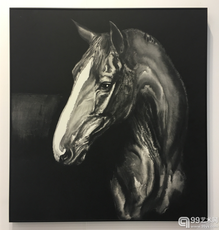 艾米李画廊部分“红点”作品:孙浩 抱月 (97X90cm) 纸本水墨 2016
