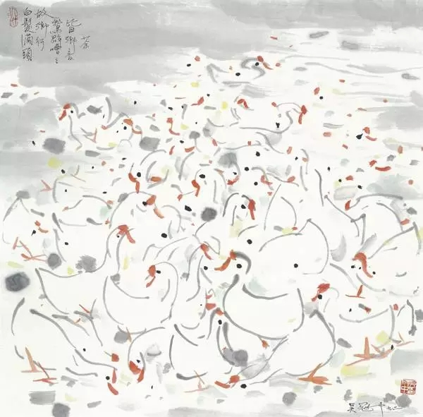 吴冠中 《乡音》 1992年 纸本水墨 69x69cm