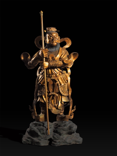 明 铜镀金道教水将像