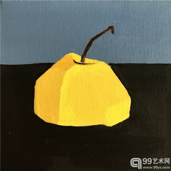 布面油画 被分割的梨 15x15cm 2016年