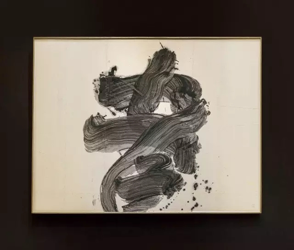 井上有一  孝  1964年，墨、中国纸 136.5×179 cm