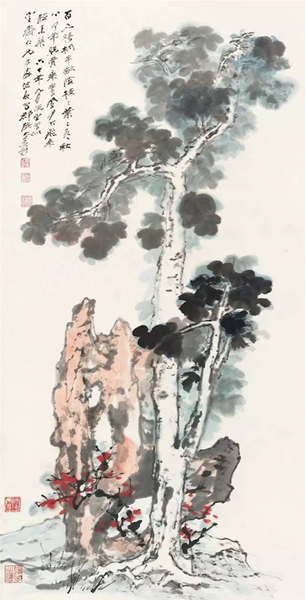 张大千 百尺梧桐图