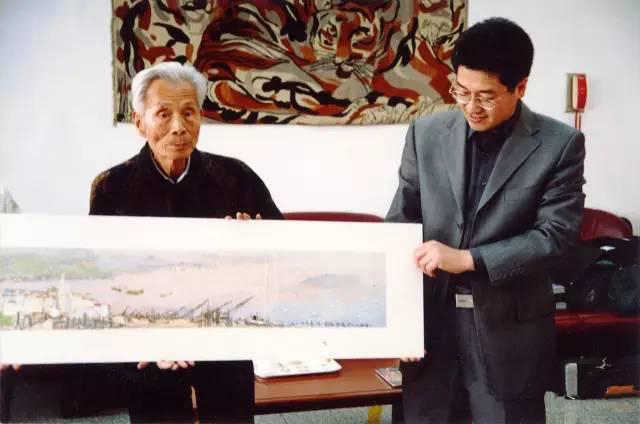 2004年春，吴冠中、李大钧与《一九七四•长江》