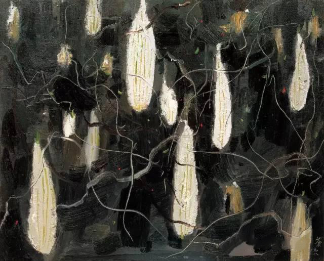 吴冠中  油画  苦瓜家园 1998年
