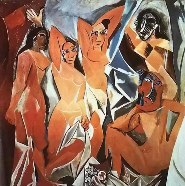 图五，毕加索，《亚维农少女》，1907