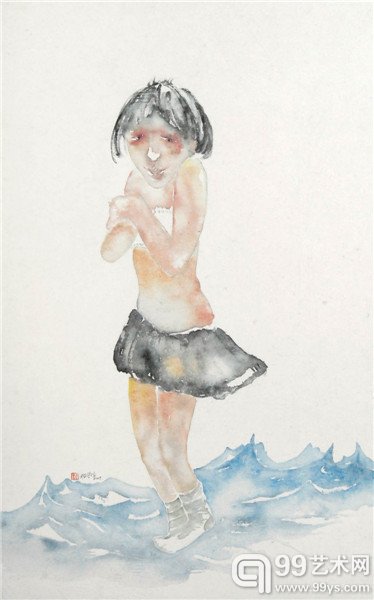 班学俭  作品名称：盛女系列 作品尺寸：105cmX64cm作品材质：纸本水墨 作品年代2015