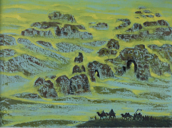 曹建斌  远处传来驼铃声  布面•油画  70X60CM  2016年