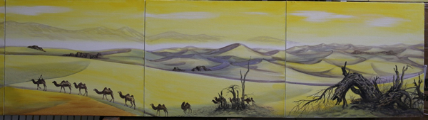 曹建斌  丝绸之路（局部）  布面•油画  50X1080CM  2016年