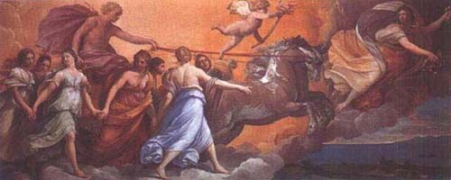 圭多·雷尼 曙光女神1614年 湿壁画，约280x700cmPalazzo Pallavicini-Rospigliosi, Rome
