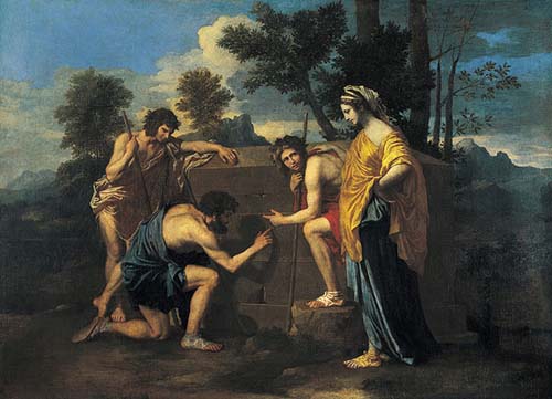 尼古拉·普桑 甚至阿卡迪亚亦有我在1630-1639年 画布油画，85x121cmLouvre, Paris