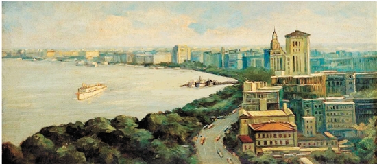 倪贻德 拂晓外滩 布面油画（2006年上海中亿150万元成交）