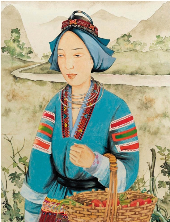 庞熏琹 赶集归来 纸本彩墨（2009年山东天承47.04万元成交）