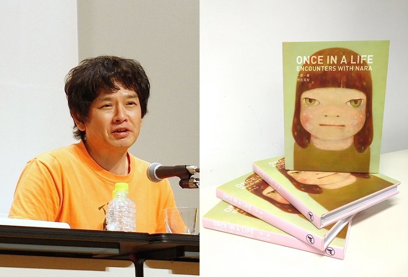奈良美智与他的画作集《一期一会：奈良美智》（亚洲协会香港中心提供）