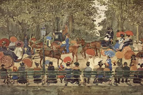 莫里斯 纽约中央公园 布面油画 1901年 现藏于惠特尼美术馆