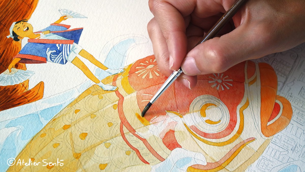 日本文化节海报设计, Atelier Sentô带你走进水彩画世界