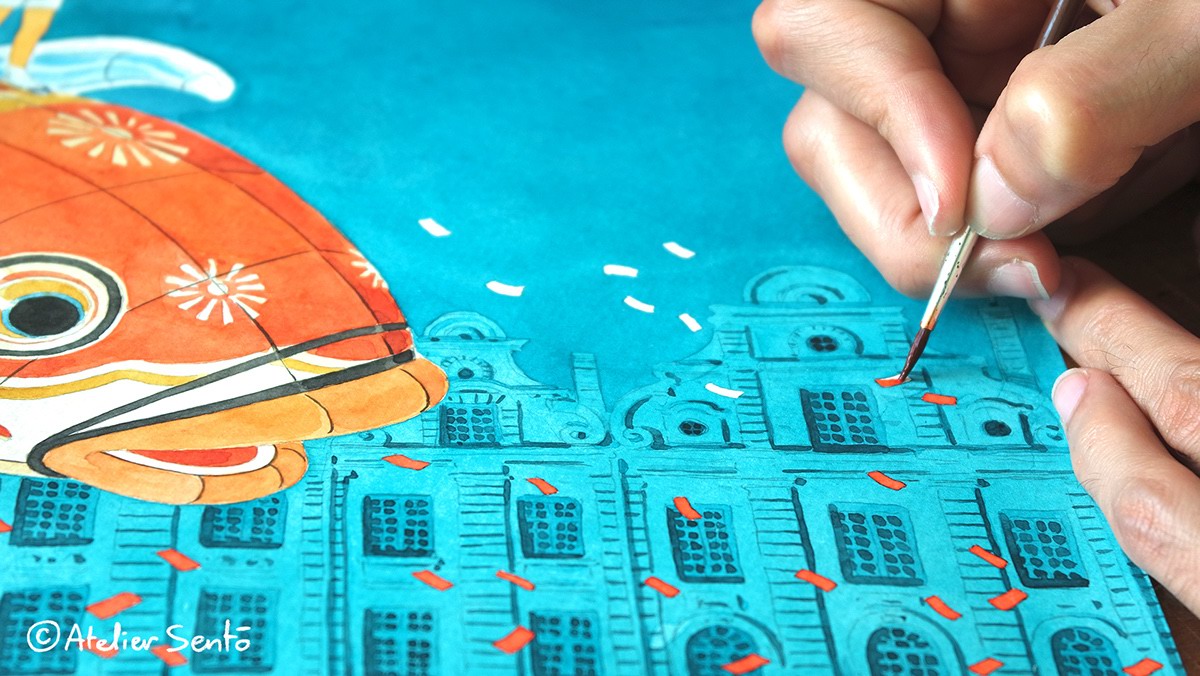 日本文化节海报设计, Atelier Sentô带你走进水彩画世界
