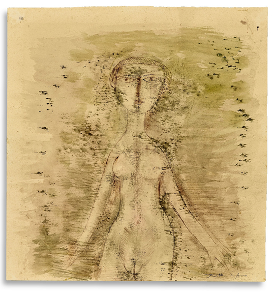 赵无极，《无题》1950年代作，水墨、水彩纸本，36 x 33.8公分估价：700,000 –1,000,000港元／90,500 –129,000美元