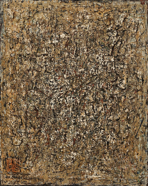 陈荫罴（1913 –1995），《光的低语》约1950年代作，油彩、复合媒材画布，76 x 61公分估价：180,000–280,000港元／23,300 –36,200美元