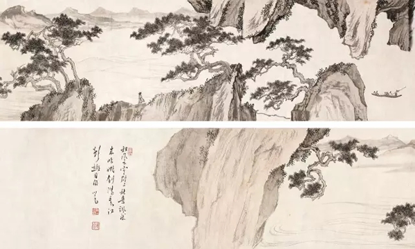 Lot 974溥儒(1896-1963) 《秋山行旅》镜心 设色纸本约2.3平尺