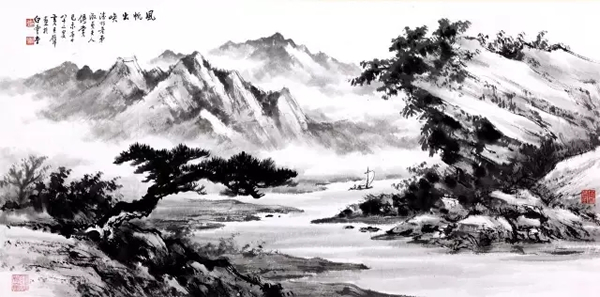 Lot 980 黄君璧(1898-1991) 《风帆出峡》镜心 水墨纸本 一九七九年作约6.5平尺