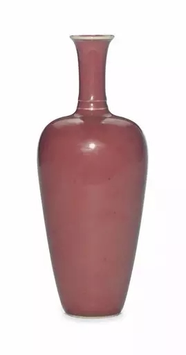 清康熙  豇豆红釉莱菔尊  